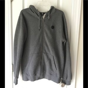 Men’s Volcom, zip up hooded sweatshirt.